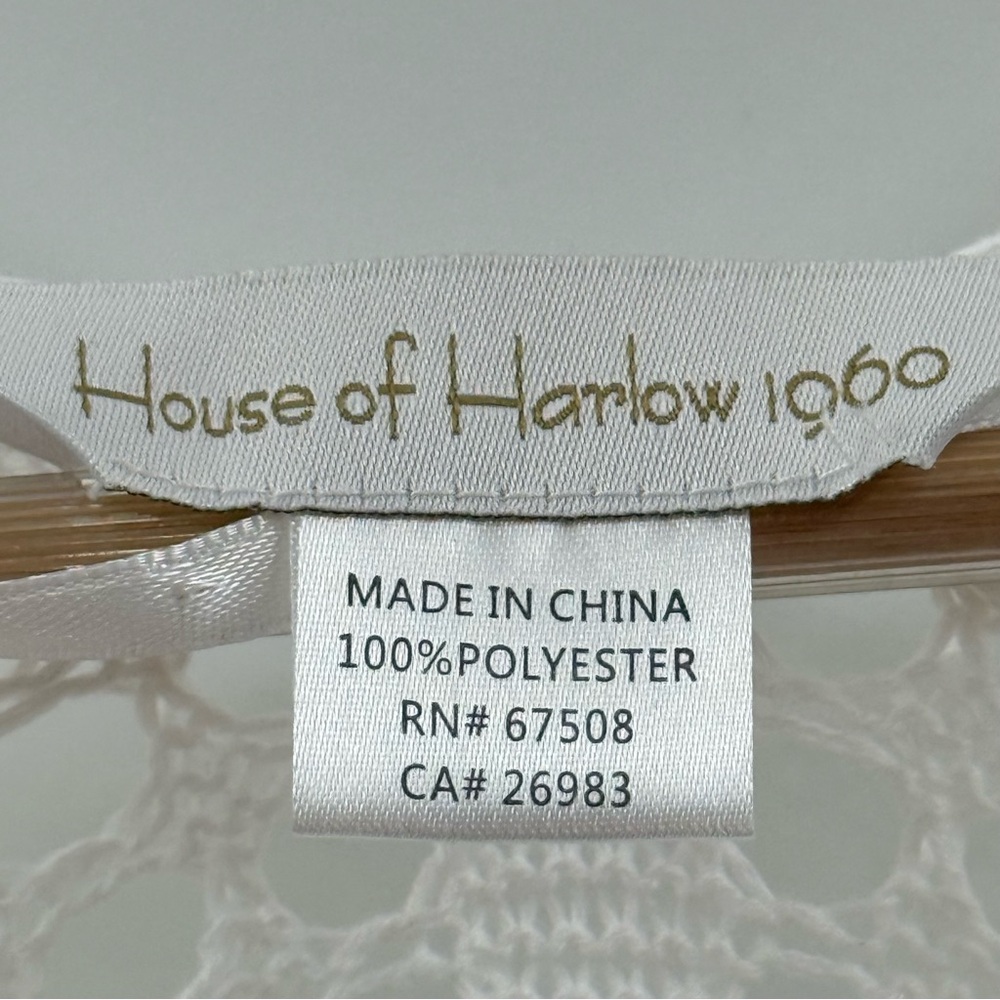 NWT House Of Harlow 1960 Loose Knit White Crochet Festival Beach Swim Cover Up - Picture 9 of 11